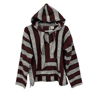 Mexican Baja Beach Drug Rug Pullover Hoodie Size Medium